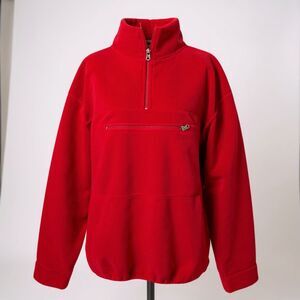 🔴 Polo Ralph Lauren Red Fleece Quarter-Zip Pullover • Size XXL 🐎✨